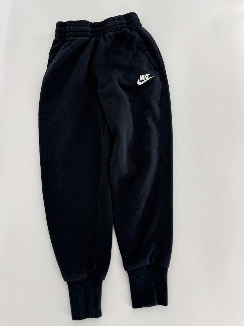 Nike Boys Fleece Jogger Sweatpants Black Youth Small S Embroidered Logo Pockets